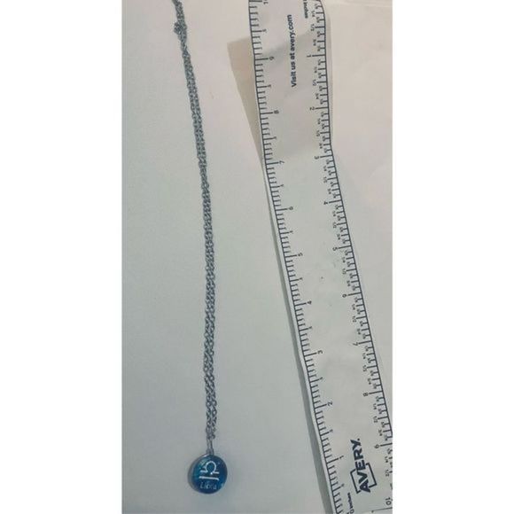Libra BLUE GLOBE ZODIAC STAR SIGN HOROSCOPE NECKLACE - Picture 4 of 8